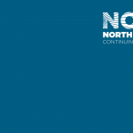 Basic simple dark blue Zoom background with NOCE logo