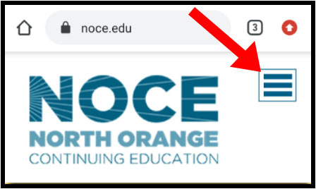 NOCE mobile homepage