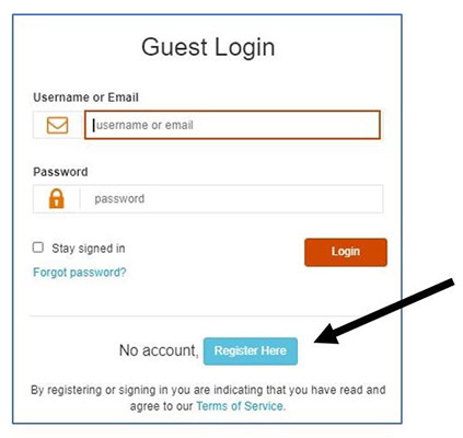 The guest login page on Cranium