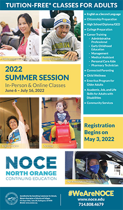 2022 NOCE Summer Schedule cover