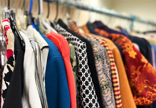 Womens clothings at the Helping Hands Clothing Closet