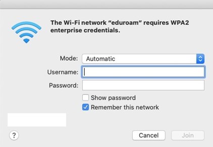 Screenshot of Mac OS WiFi setting changes to Automatic