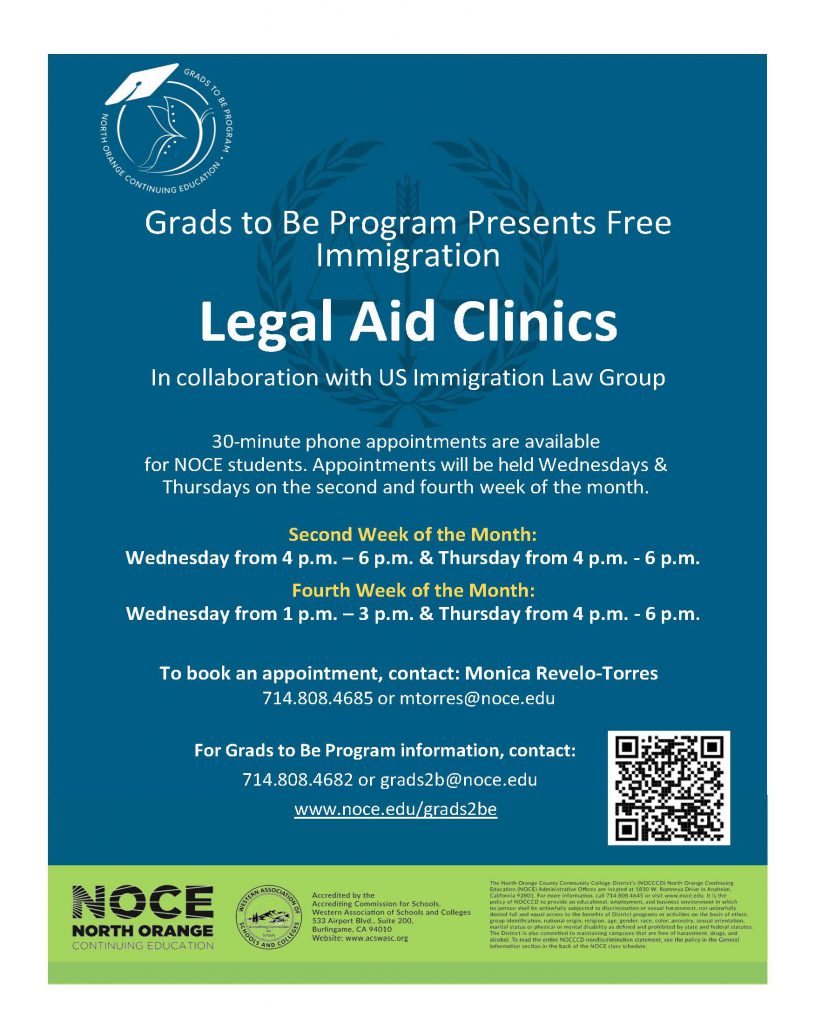 Grads to be legal aid clinic flier