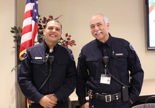Two of the on-duty security offices at the 2019 Fall Open House