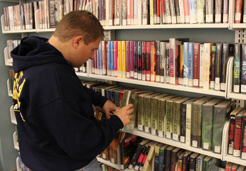 Workability Program student working at the Fullerton College Library