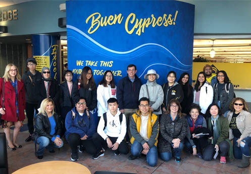 A nice cypress college tour group photo