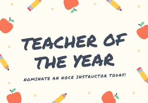 Image of apples and pencils saying Teacher of the Year