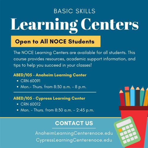 Visit the Basic Skills Learning Center North Orange Continuing Education