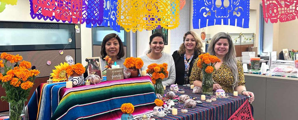 NOCE Dia de Los Muertos Altar at the Anaheim Campus in room 215