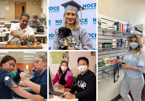 A collage of CTE photos of students