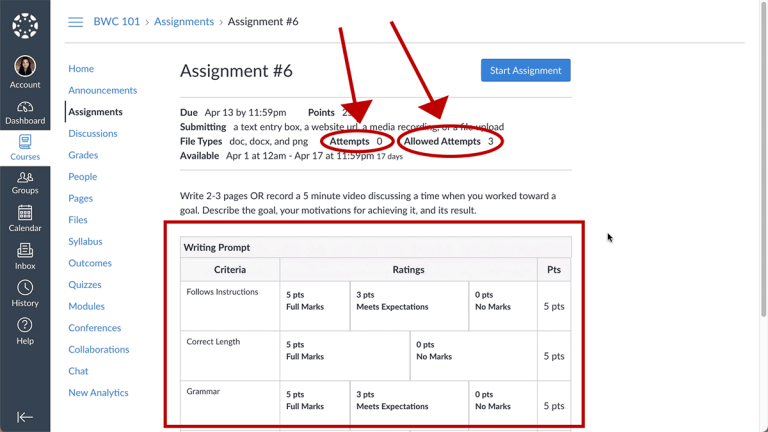 How to Upload Assignments in Canvas - North Orange Continuing Education