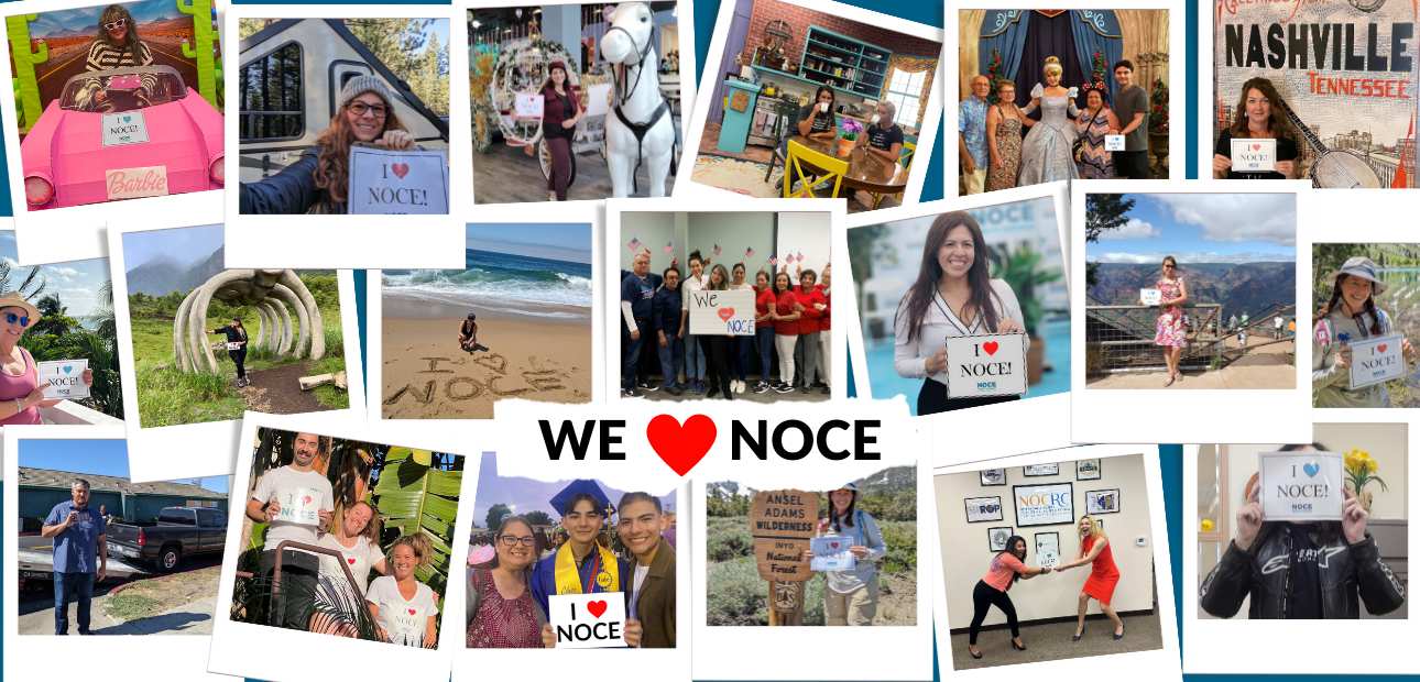 A collage of all the submitted "We love NOCE" photos