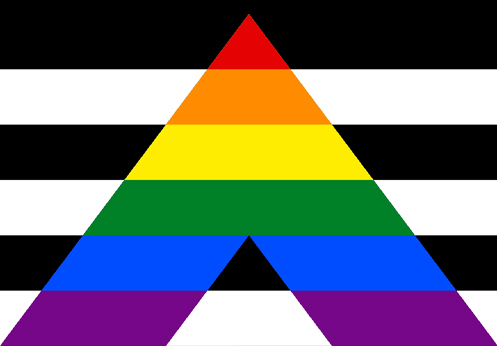 Straight Ally flag: Describes people who support the LGBTQIA+ community.
