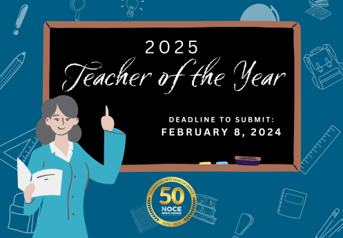 2025 Teacher of the Year, deadline to submit is February 8, 2024