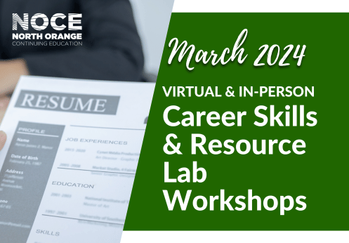 Resume writing March 2024 virtual and in person Career Skills and Resource Lab workshops