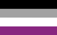 Asexual Flag: Black, grey, white, and purple stripes
