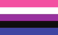 Genderfluid Flag: pink, white, purple, black and dark purple stripes