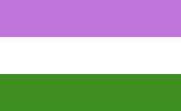 Genderqueer Flag: light purple, white and greed stripes