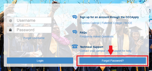 A screenshot of the mygateway login screen with the Forgot Password? button highlighted
