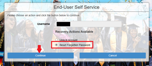 mygateway option to reset forgotten password