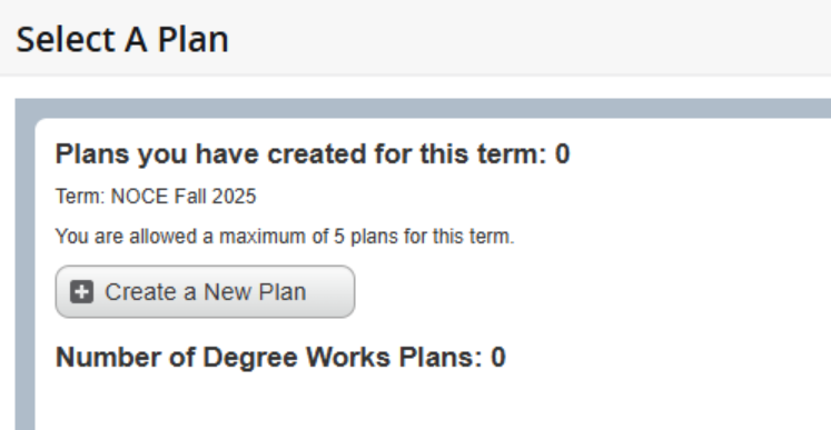 Screenshot of the "Select a Plan" page.
