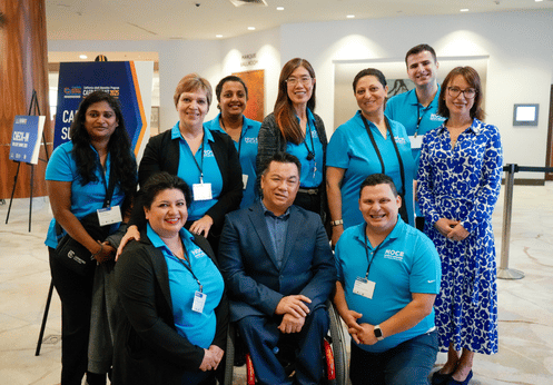 A group photo of the NOCE Student Leaders posed with President Valentina Purtell and Dr. Stefan Bean, Orange County Superintendent of Schools, OCDE