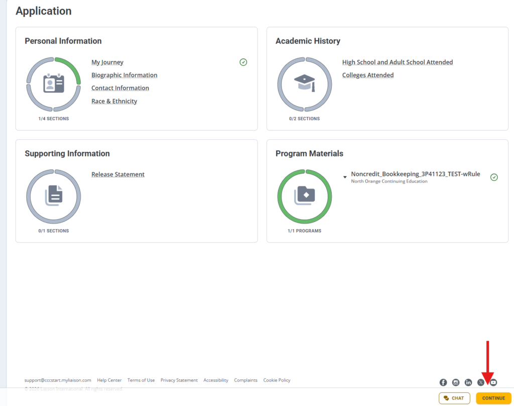 Screenshot of the homepage of CCCStart.